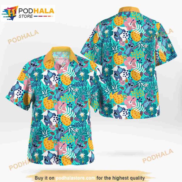 Lilo Stitch Tropical Beach 3D Funny Hawaiian Shirt