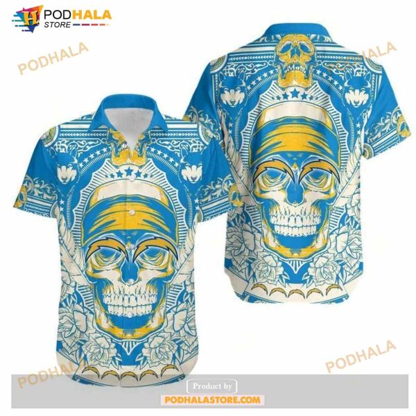 Los Angeles Chargers Skull NFL Gift For Fan Hawaii Shirt