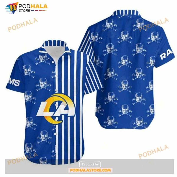 Los Angeles Rams Stripes And Skull Hawaii Shirt Summer Collection