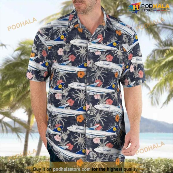 Lufthansa Boeing 747-430 Aloha Hawaiian Shirt- Triangle Bikini Set