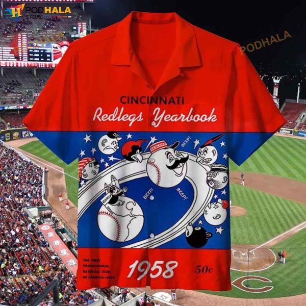 MLB 1958 Cincinnati Reds Retro 3D Funny Hawaiian Shirt