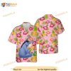 Men Eeyore Character Bear The Pooh Red Flower Pineapple Yellow Funny Hawaiian Shirt