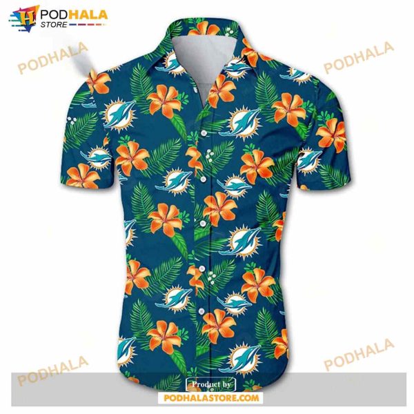 Miami Dolphins Tropical Flower Summer Hawaiian Shirt