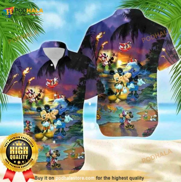 Mickey And Minnie Mouse Funny Hawaiian Shirt