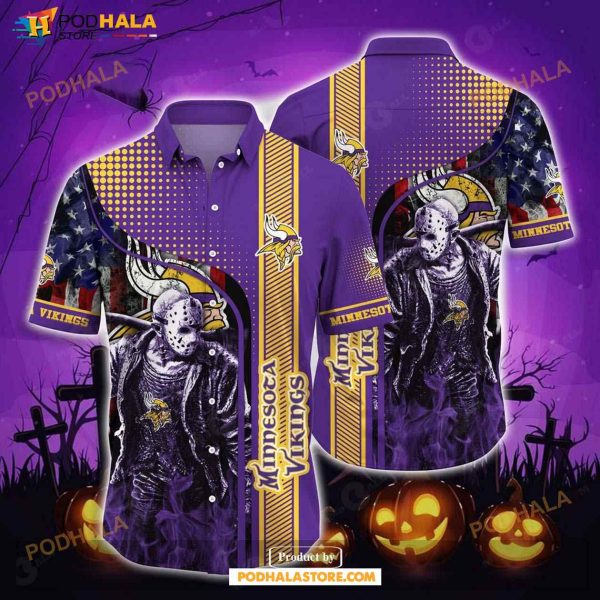 Minnesota Vikings Halloween-aloha Shirt Halloween Hawaiian Shirt For Men Women