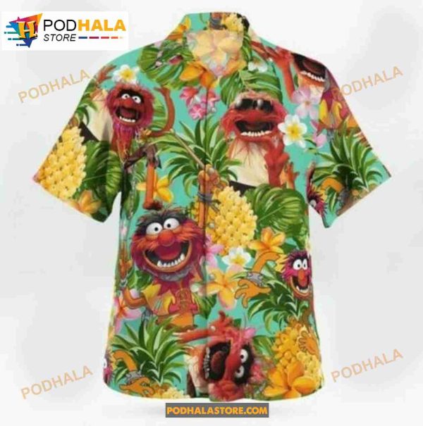 Muppet Pineapple Tropical Short Sleeve Button For Her Imal Beach Tropical Pineapple Fruit Hawaiian Shirt