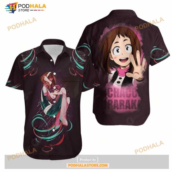 My Hero Academia Ochako Uraraka Pink Black An Aloha Funny Hawaiian Shirt