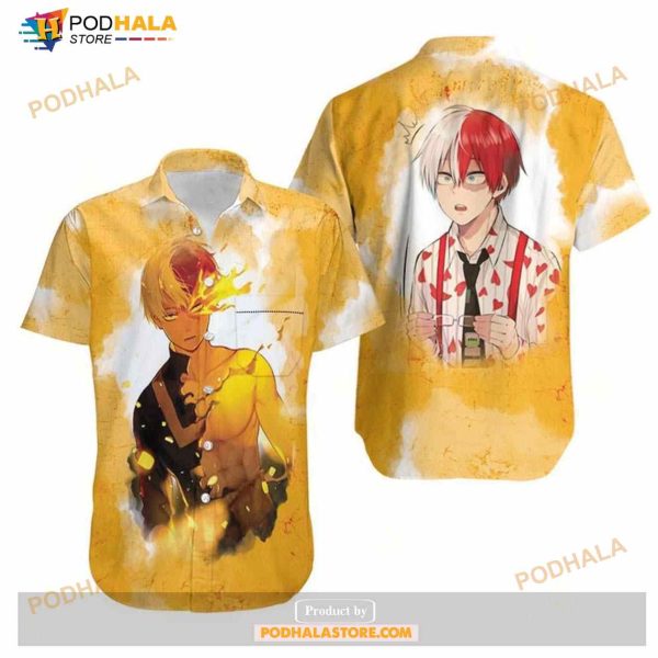 My Hero Academia Todoroki Shouto Fire Yellow An Aloha Funny Hawaiian Shirt