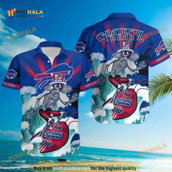 NFL Buffalo Bills Grateful Dead Hawaiian Shirt Football Gift For Boyfriend