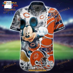 NFL Chicago Bears Funny 3D NFL Hawaiian Shirt Mickey All over print