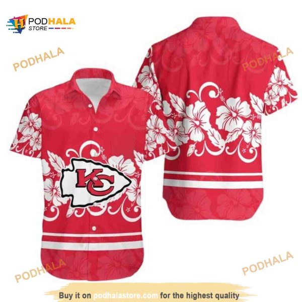 NFL Kansas City Chiefs Hawaiian Shirt Hibiscus Flowers Best Beach Gift