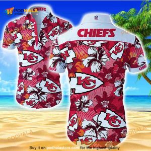 NFL Kansas City Chiefs Hawaiian Shirt Hibiscus Flowers Pattern