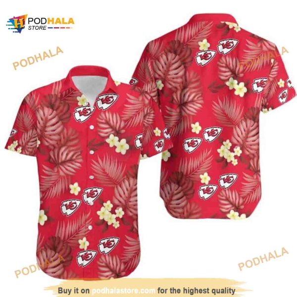 NFL Kansas City Chiefs Hawaiian Shirt Palm Leaves Pattern