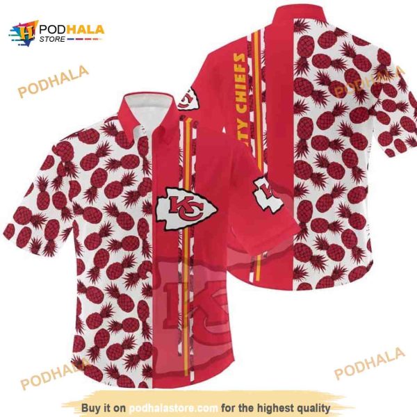 NFL Kansas City Chiefs Hawaiian Shirt Pineapple Pattern Summer Aloha