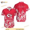 NFL Kansas City Chiefs Hawaiian Shirt White Forest Pattern On Red Theme Aloha