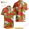 NFL Kansas City Chiefs Skull And Tropical Leaves Hawaiian Shirt