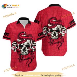 NFL Kansas City Chiefs Snake And Skull Hawaiian Shirt