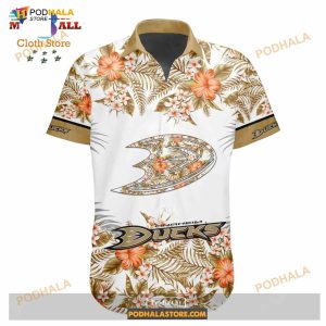 NHL Anaheim Ducks Flowers Trending Style Special Design Button Funny Hawaiian Shirt