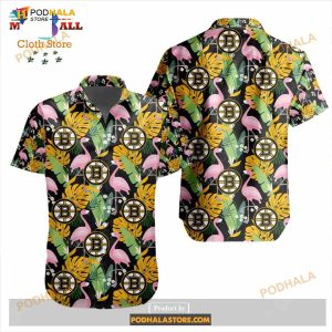 NHL Boston Bruins Crane Bird Special Design Button Funny Hawaiian Shirt