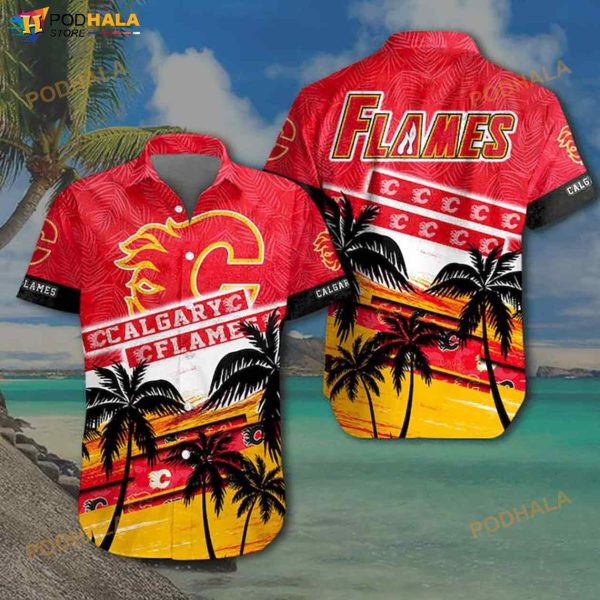 NHL Calgary Flames 3D Funny Hawaiian Shirt