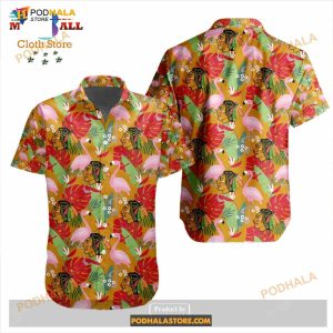 NHL Chicago Blackhawks Crane Bird Special Design Button Funny Hawaiian Shirt