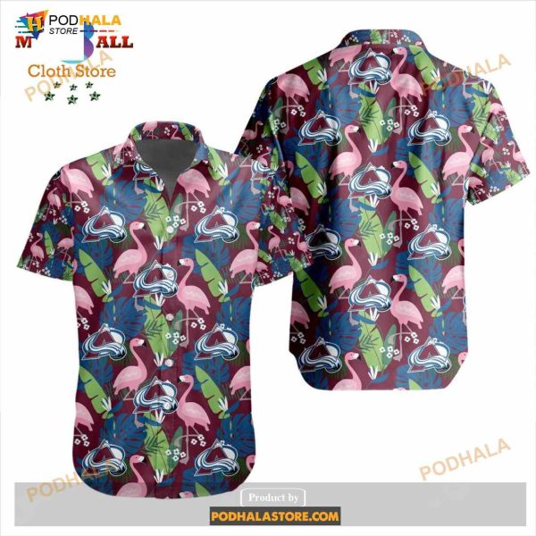 NHL Colorado Avalanche Crane Bird Special Design Button Funny Hawaiian Shirt