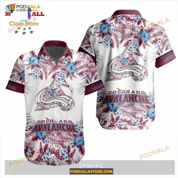 NHL Colorado Avalanche Flowers Trending Style Special Design Button Funny Hawaiian Shirt