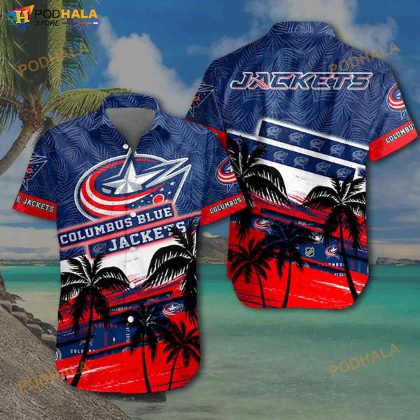 NHL Columbus Blue Jackets 3D Funny Hawaiian Shirt