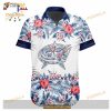 NHL Columbus Blue Jackets Flowers Trending Style Special Design Button Funny Hawaiian Shirt