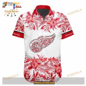 NHL Detroit Red Wings Flowers Trending Style Special Design Button Funny Hawaiian Shirt