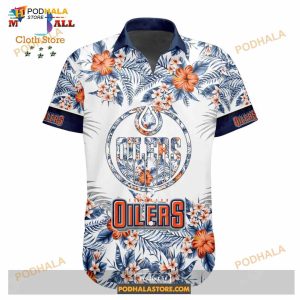 NHL Edmonton Oilers Flowers Trending Style Special Design Button Funny Hawaiian Shirt