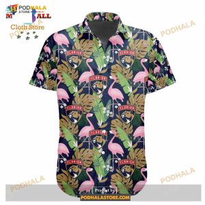 NHL Florida Panthers Crane Bird Special Design Button Funny Hawaiian Shirt