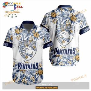 NHL Florida Panthers Flowers Trending Style Special Design Button Funny Hawaiian Shirt