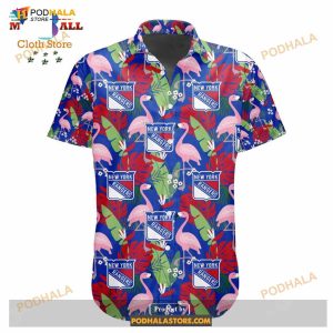 NHL New York Rangers Crane Bird Special Design Button Funny Hawaiian Shirt