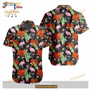 NHL Philadelphia Flyers Crane Bird Special Design Button Funny Hawaiian Shirt