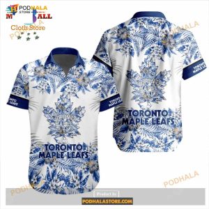 NHL Toronto Maple Leafs Flowers Trending Style Special Design Button Funny Hawaiian Shirt