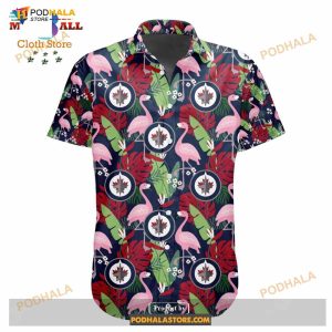 NHL Winnipeg Jets Crane Bird Special Design Button Funny Hawaiian Shirt