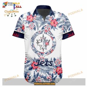 NHL Winnipeg Jets Flowers Trending Style Special Design Button Funny Hawaiian Shirt