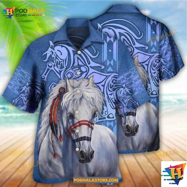 Native Style Love Peace Horse Hawaiian Shirt