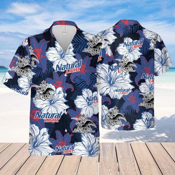 Natural Light Funny Hawaiian Shirt Tropical Flower Pattern Beach Gift For Friend