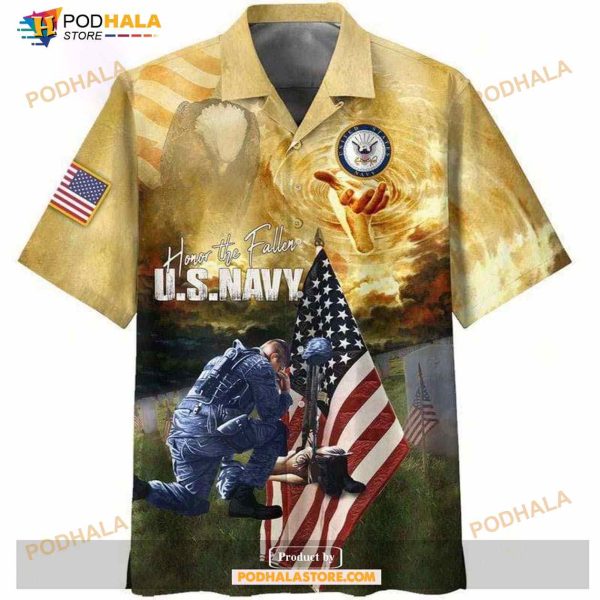 Navy Veteran Honor The Fallen Funny Hawaiian Shirt