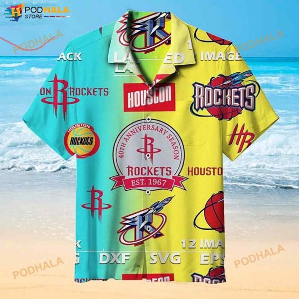 Nba 40th Anniversary Houston Rockets 3D Funny Hawaiian Shirt