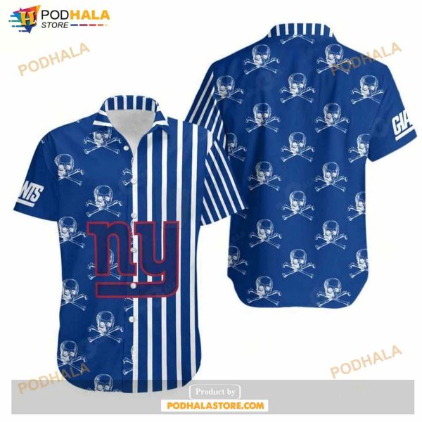 New York Giants Stripes And Skull Hawaii Shirt Summer Collections