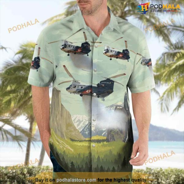 Orange County Fire Boeing Ch-47 Chinook Aloha Hawaiian Shirt