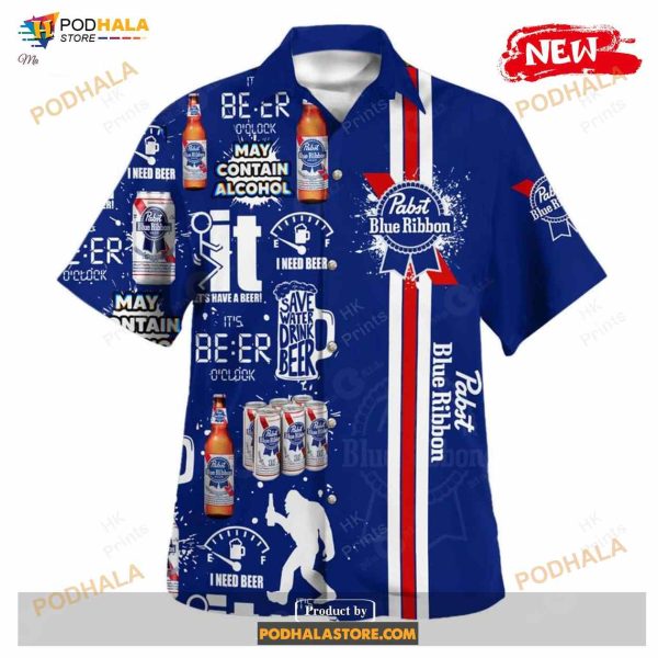 Pabst Blue Ribbon Tattoo Design Hot Summer Collection Funny Hawaiian Shirt