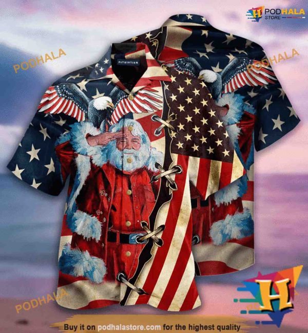 Patriotic America Yuletide Aloha Shirt