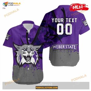 Personalized Weber State Wildcats NCAA Basketball Net Grunge Pattern Funny Hawaiian Shirt