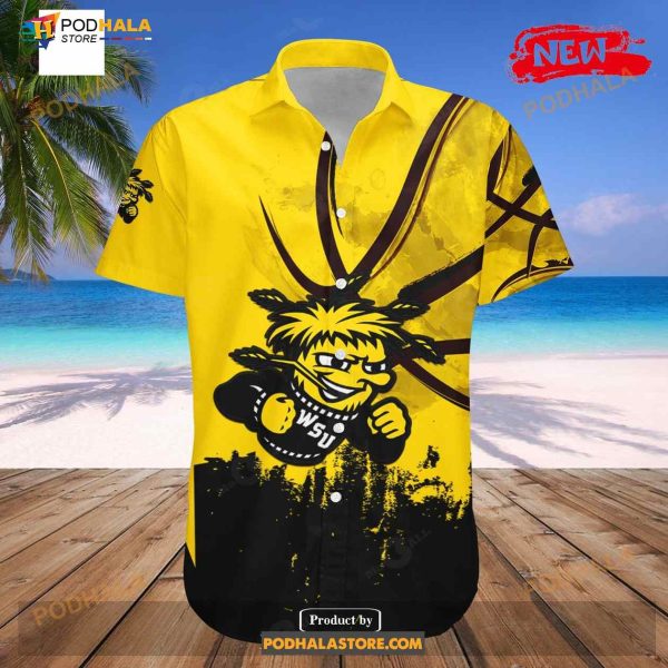 Personalized Wichita State Shockers NCAA Basketball Net Grunge Pattern Funny Hawaiian Shirt