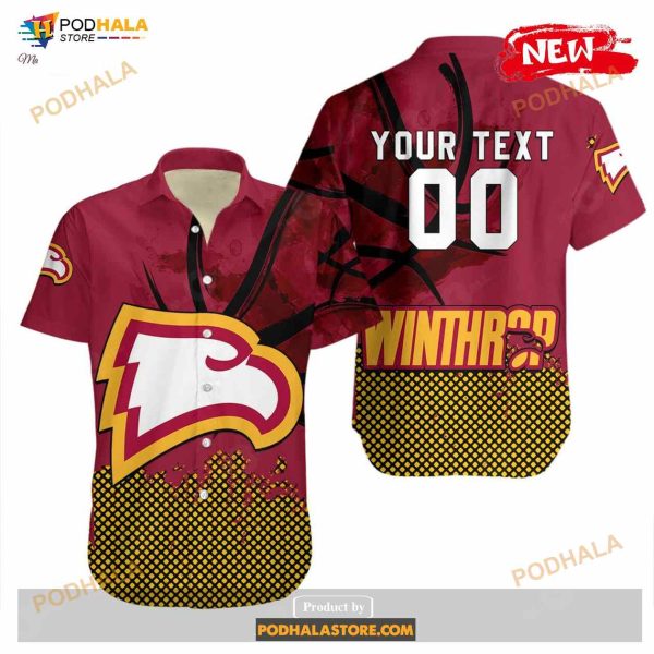 Personalized Winthrop Eagles NCAA Basketball Net Grunge Pattern Funny Hawaiian Shirt