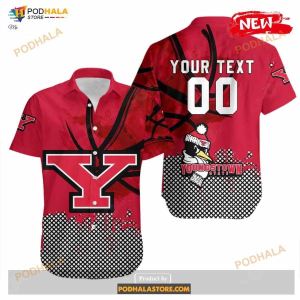 Personalized Youngstown State Penguins NCAA Basketball Net Grunge Pattern Funny Hawaiian Shirt